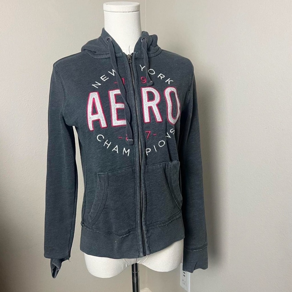 Grey Aeropostale zip up hoodie